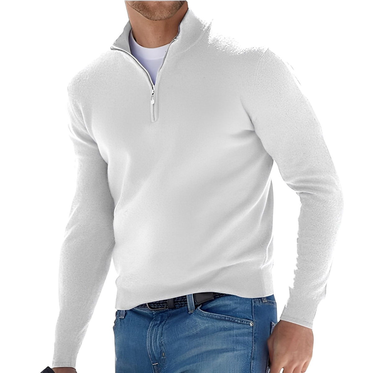 Elegancki Sweter Męski z Zamkiem – Styl i Komfort na Co Dzień