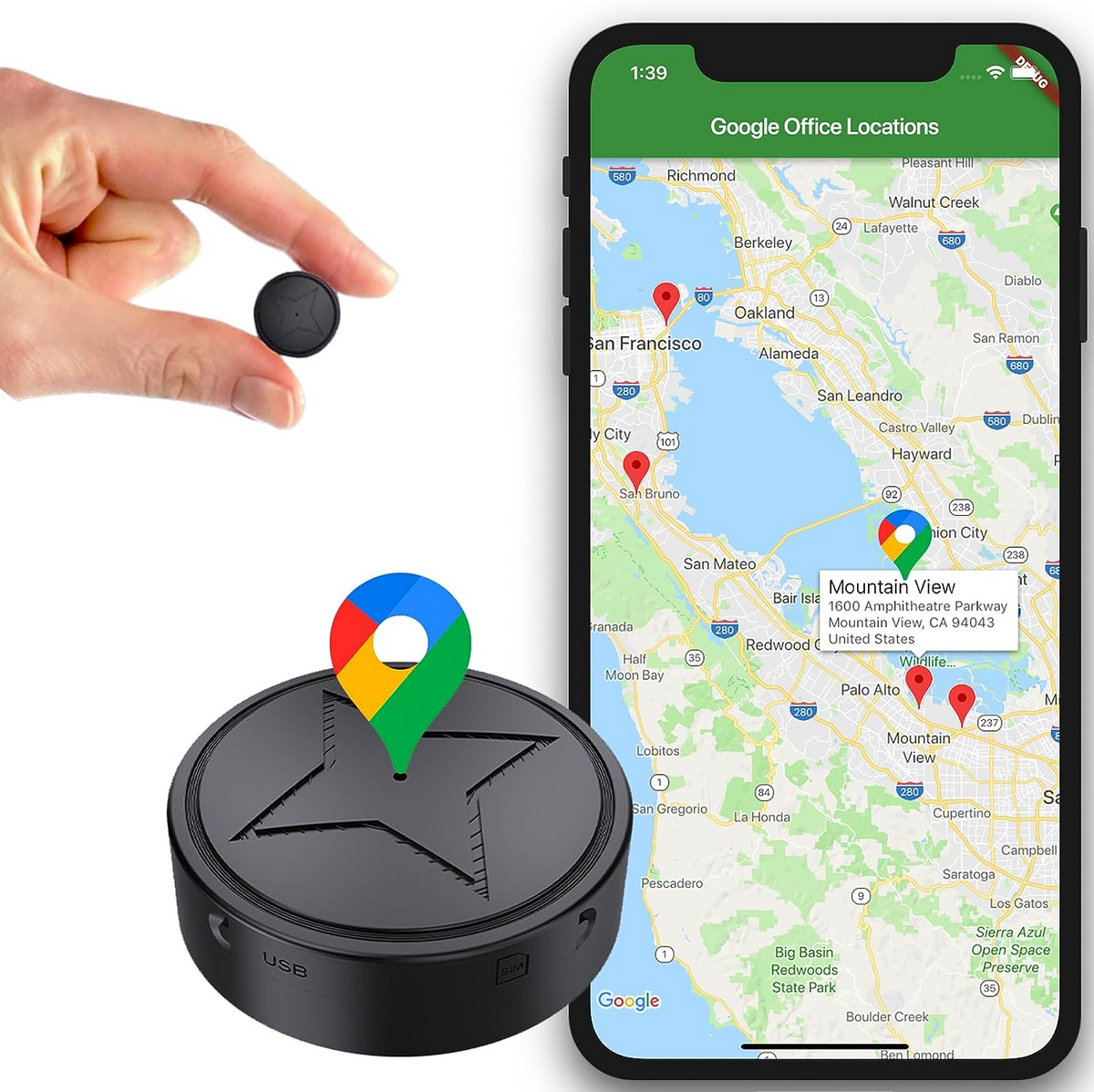 Kompaktowy magnetyczny lokalizator GPS do samochodów z funkcją śledzenia lokalizacji na żywo i nagrywaniem dźwięku