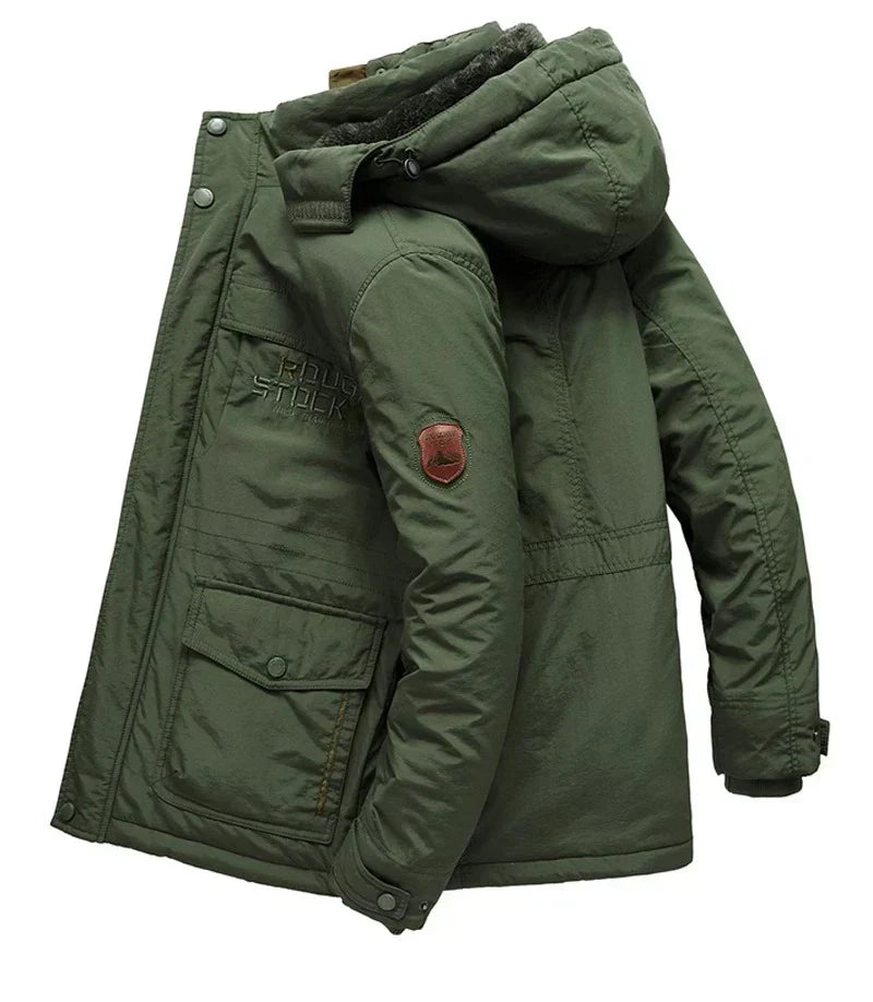 Kurtka zimowa męska parka - podszewka sherpa