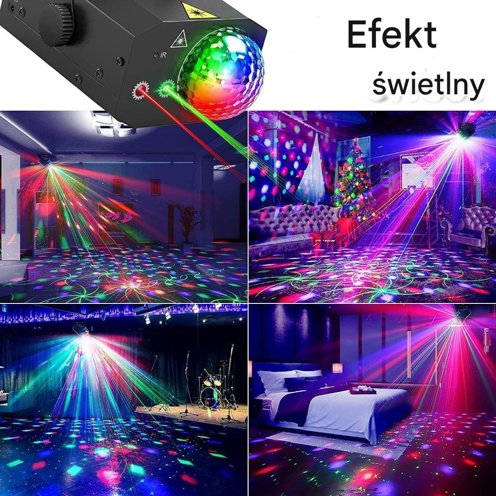 Laserowe światło dyskotekowe 2 w 1