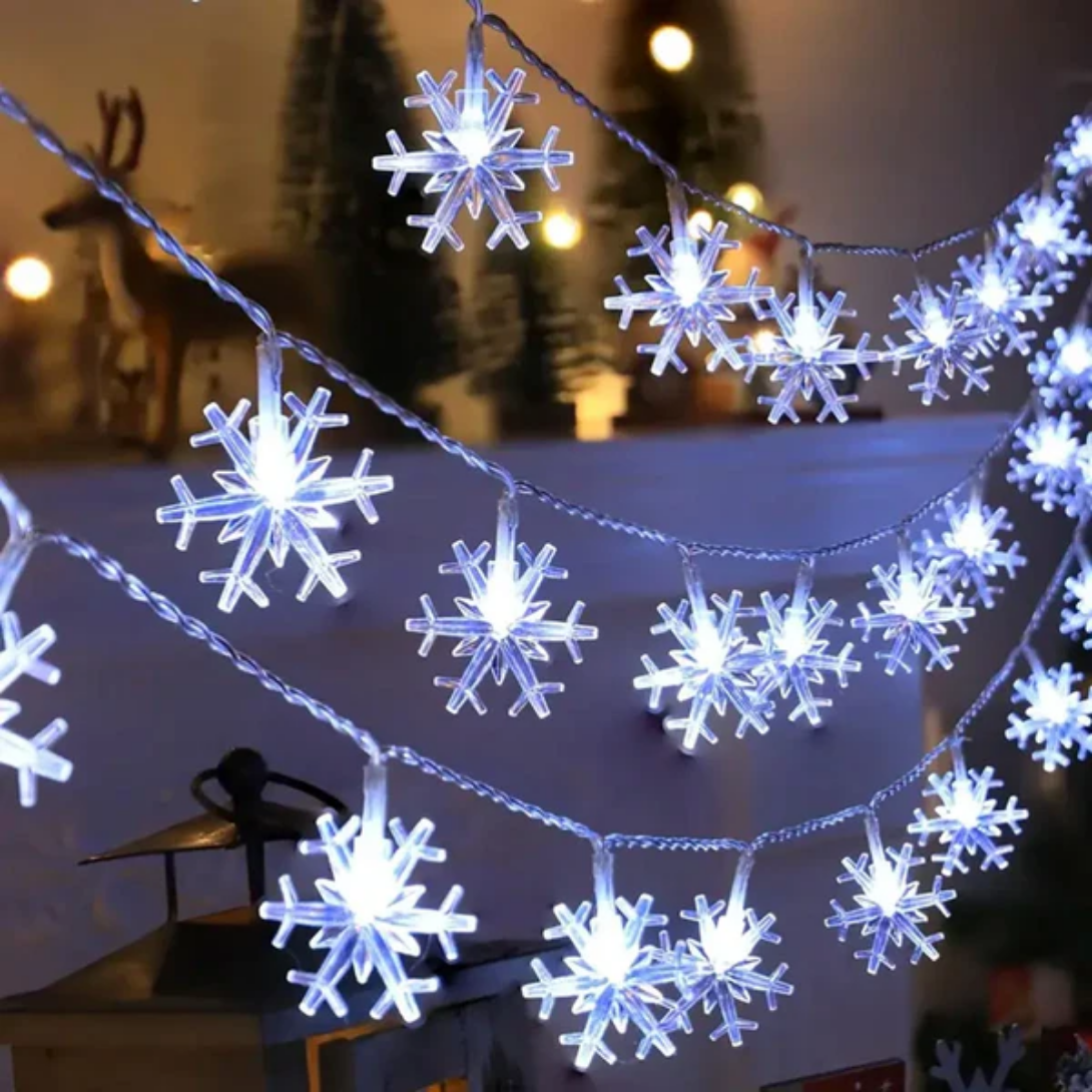 Lampki LED w kształcie płatków śniegu