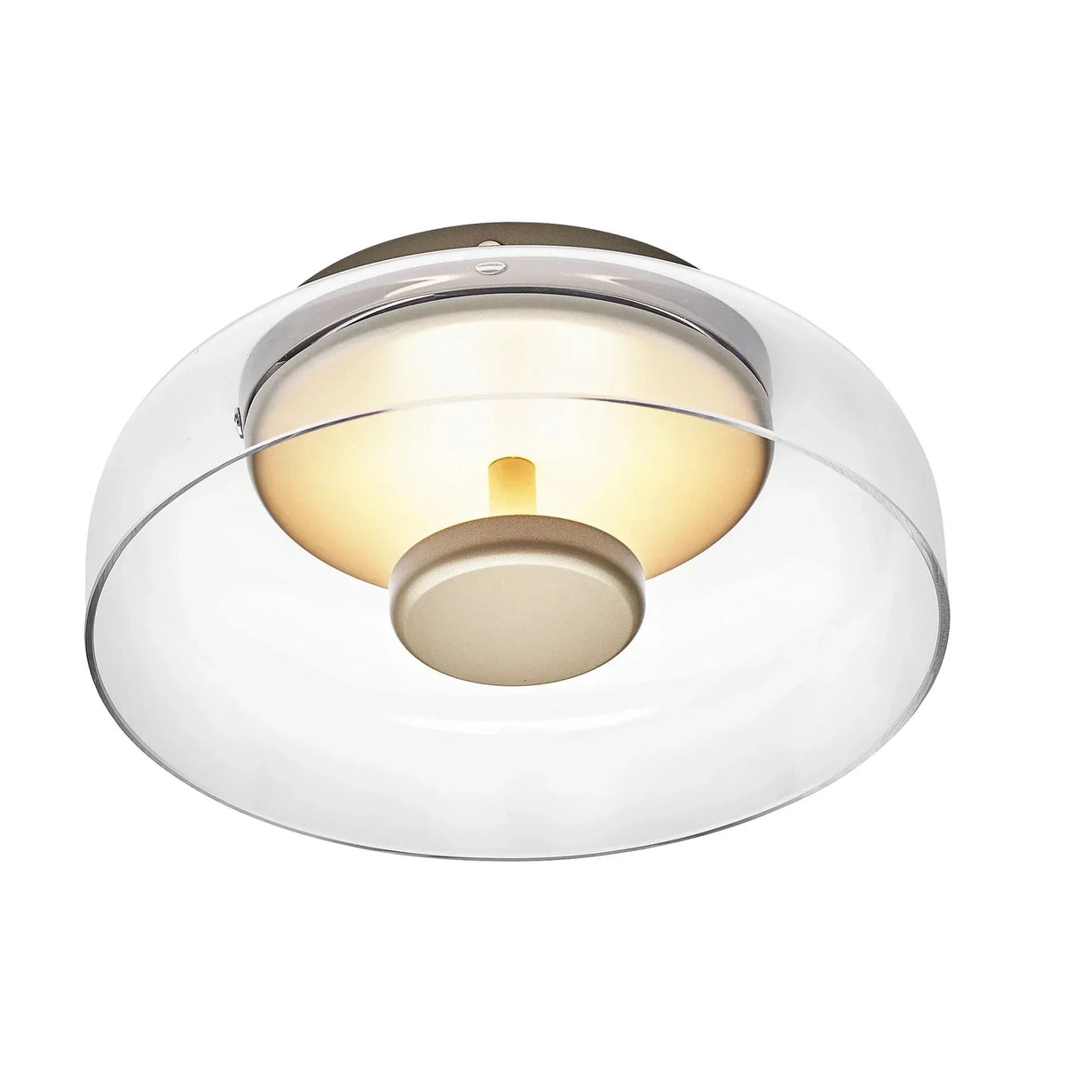 Nowoczesna lampa sufitowa LED z przydymionym szkłem – Ciepła biel do przedpokoju, montaż podtynkowy