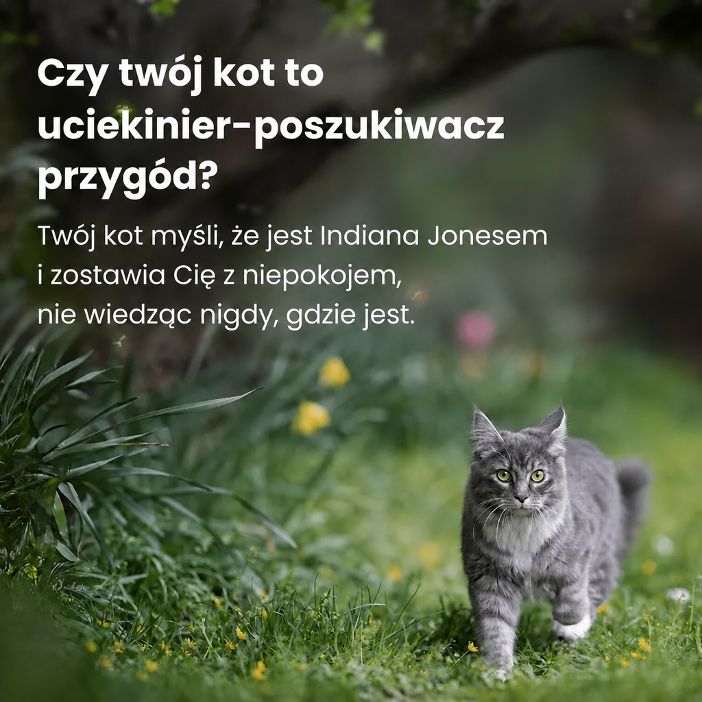 Dyskretny lokalizator GPS dla kota – śledzenie globalne z Apple i Android Find My, bez abonamentu
