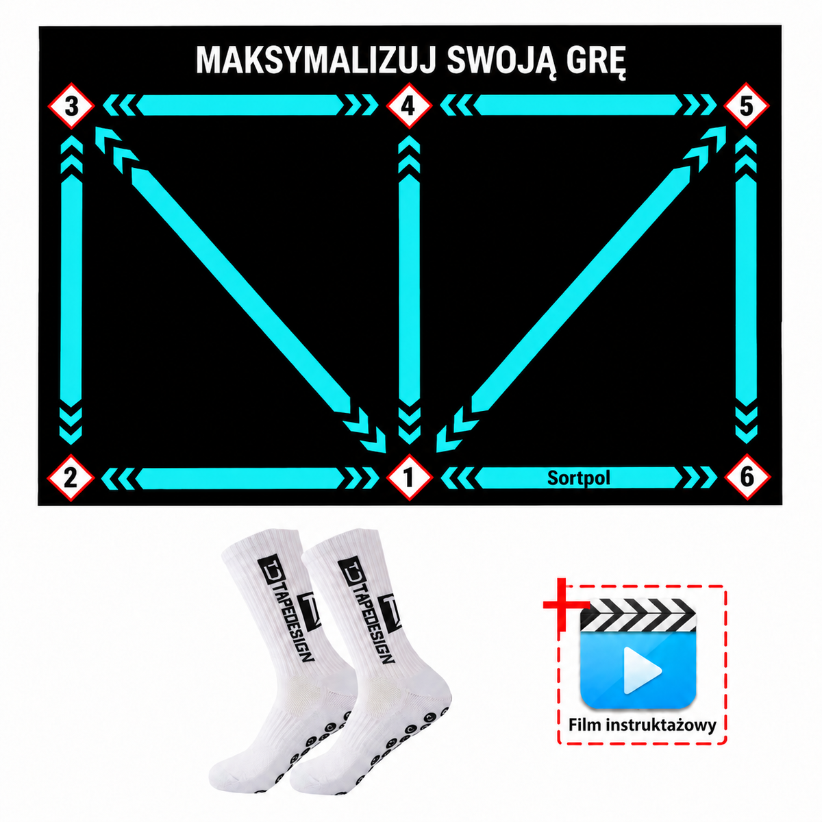 Mata treningowa piłkarska Pro z programem wideo