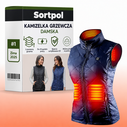 Kamizelka grzewcza damska Sortpol X – 3 poziomy temperatury 45–65°C