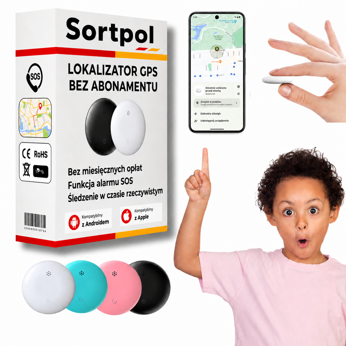 Lokalizator GPS dla dzieci bez abonamentu – kompatybilny z Androidem i iPhone'em