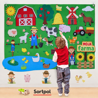 StoryFelt™ – filcowa tablica Montessori z motywem farmy