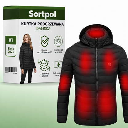 Kurtka podgrzewana damska Sortpol X – 3 poziomy ciepła, wodoodporna