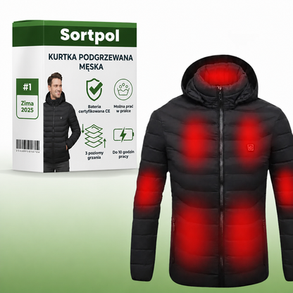 Kurtka podgrzewana męska Sortpol X – 3 strefy grzewcze, wiatroszczelna