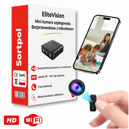 Mini kamera szpiegowska EliteVision – dyskretny monitoring, noktowizor i detekcja ruchu