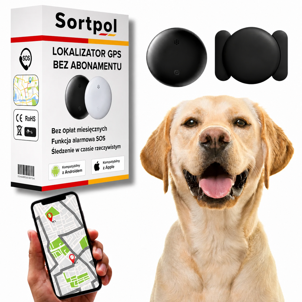 Dyskretny lokalizator GPS dla psa – śledzenie globalne z Apple i Android Find My, bez abonamentu