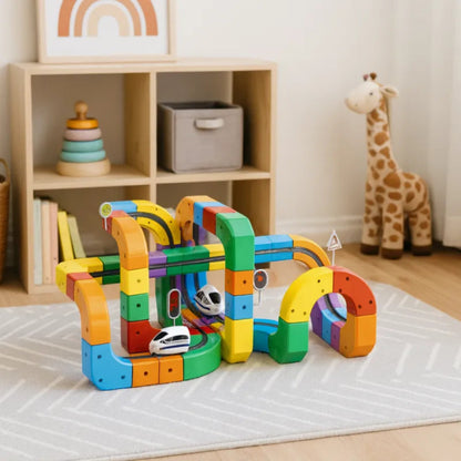 Edukacyjny tor kolejowy 3D – zestaw konstrukcyjny dla dzieci