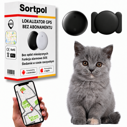 Dyskretny lokalizator GPS dla kota – śledzenie globalne z Apple i Android Find My, bez abonamentu