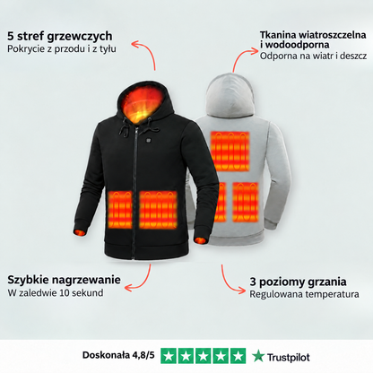 Bluza podgrzewana męska Sortpol X – 3 strefy grzewcze, wodoodporna