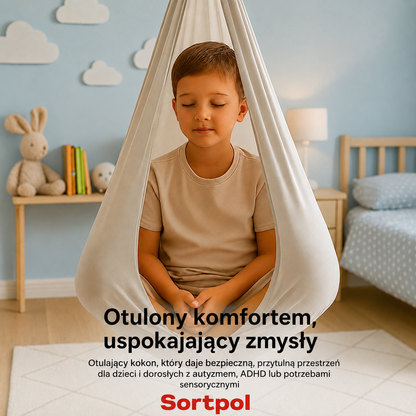 Huśtawka sensoryczna terapeutyczna – hamak do wnętrz i na zewnątrz