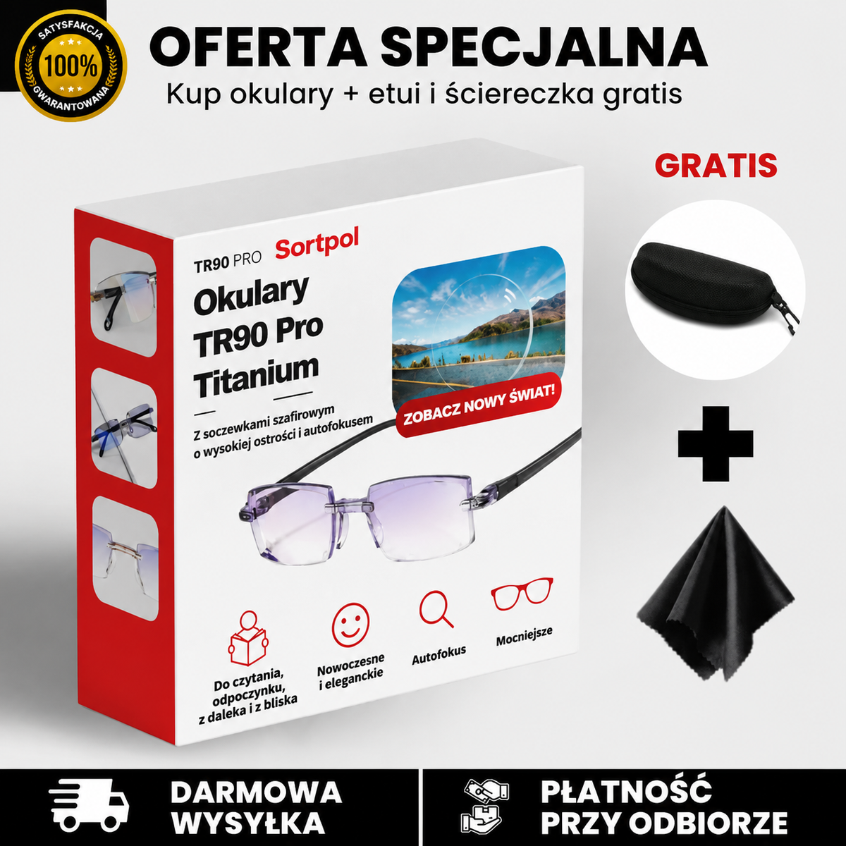 Inteligentne okulary wieloogniskowe z automatycznym zoomem zapewniające wyraźny wzrok z bliska i z daleka