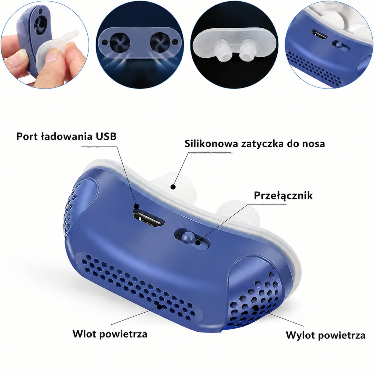 Przenośny mikro CPAP przeciw chrapaniu i bezdechowi sennemu