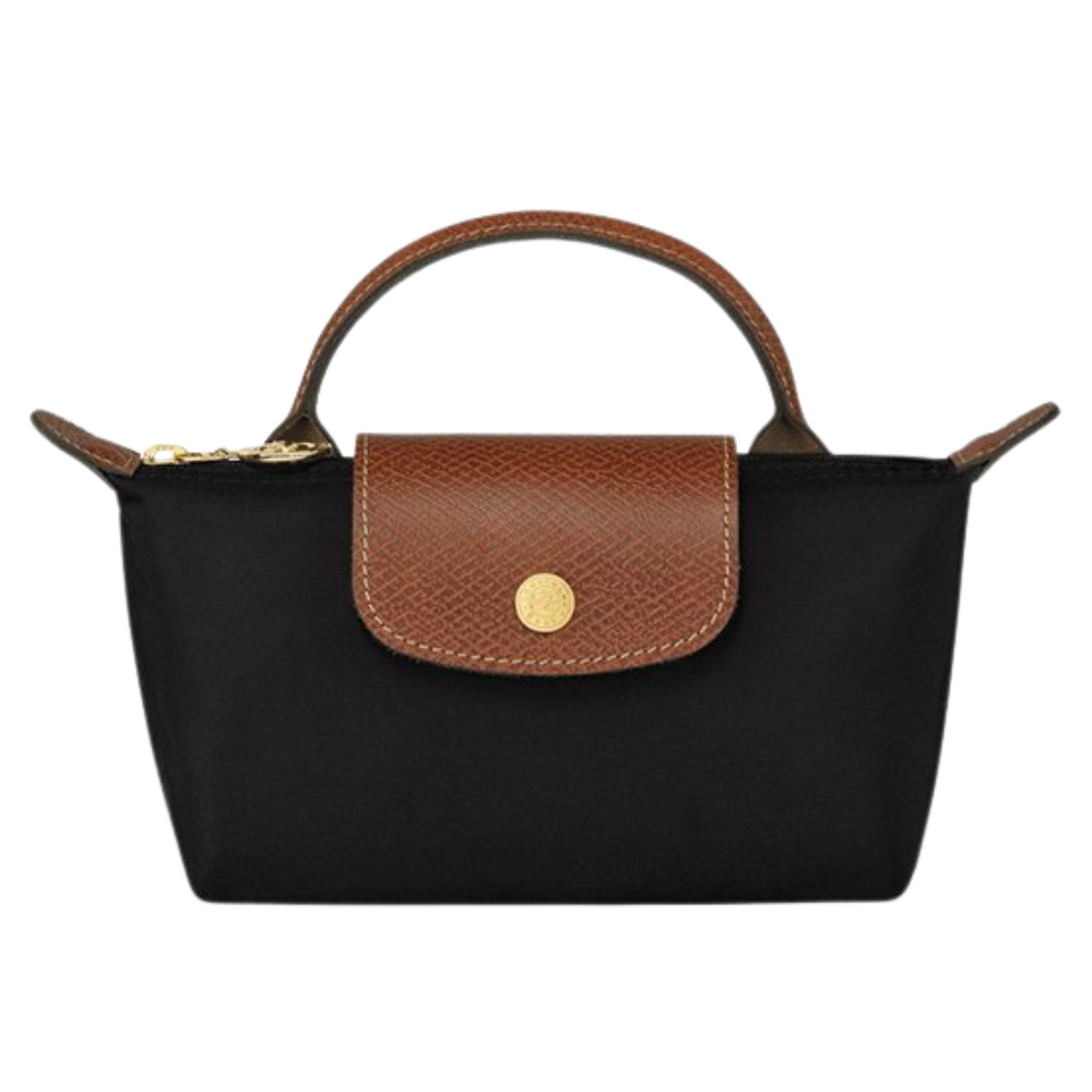 Longchamp Élan Mini Bag z wykończeniami ze skóry rosyjskiej i złotymi okuciami.