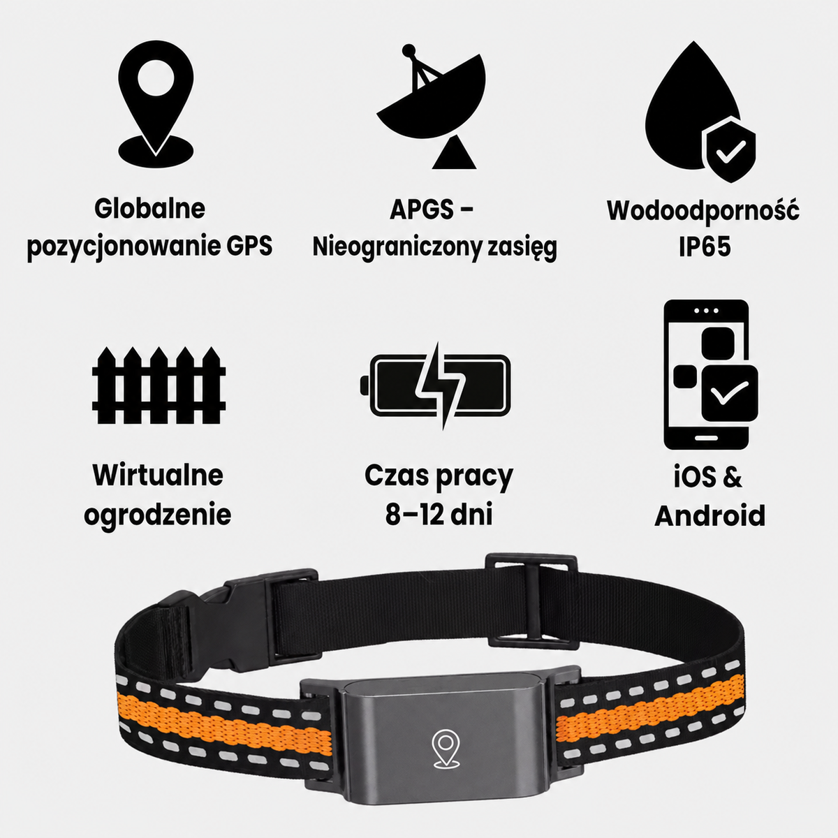 Wodoodporna obroża GPS IP65 odporna na deszcz, błoto i kurz dla psów i kotów