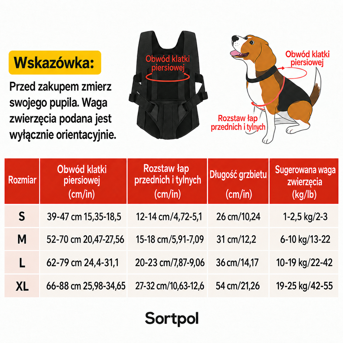 Plecak przedni do noszenia psa na wędrówki