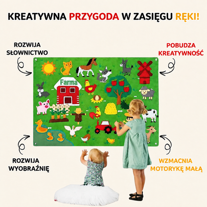 StoryFelt™ – filcowa tablica Montessori z motywem farmy