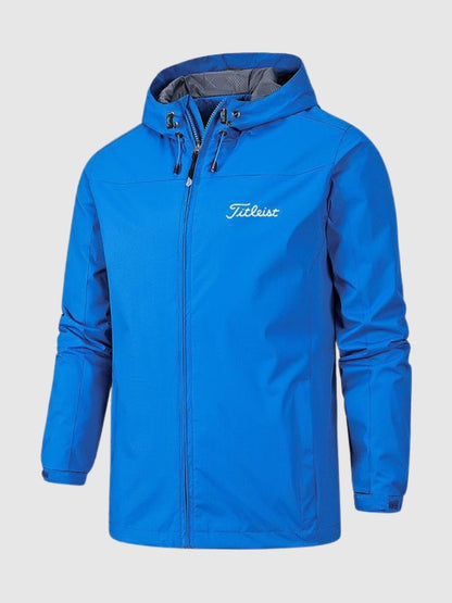Kurtka przeciwdeszczowa Titleist - zbliżenie na materiał i logo