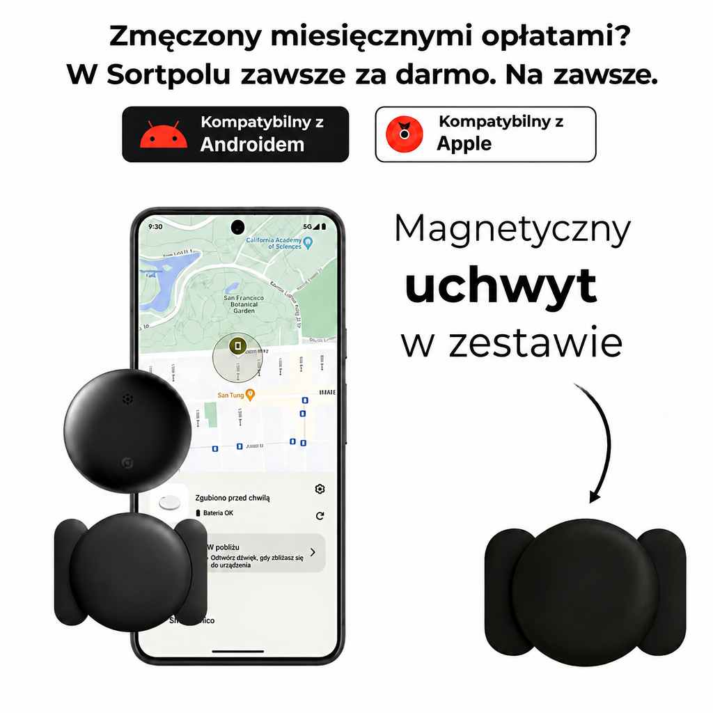 Lokalizator GPS do pojazdów bez abonamentu – kompatybilny z Androidem i iOS Find My, zabezpieczenie antykradzieżowe