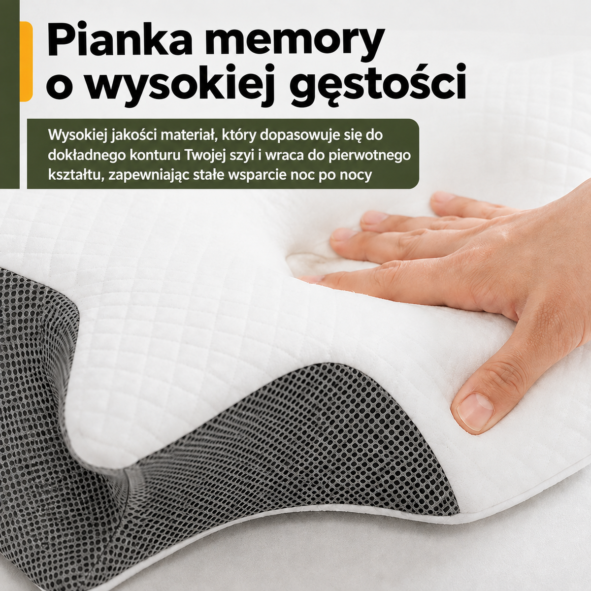 Poduszka ortopedyczna pod szyję z pianki memory foam – ergonomiczny profil łagodzący ból karku