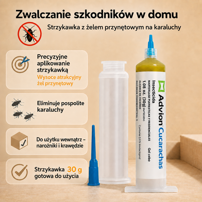 Strzykawka żelowa do zwalczania karaluchów w pomieszczeniach