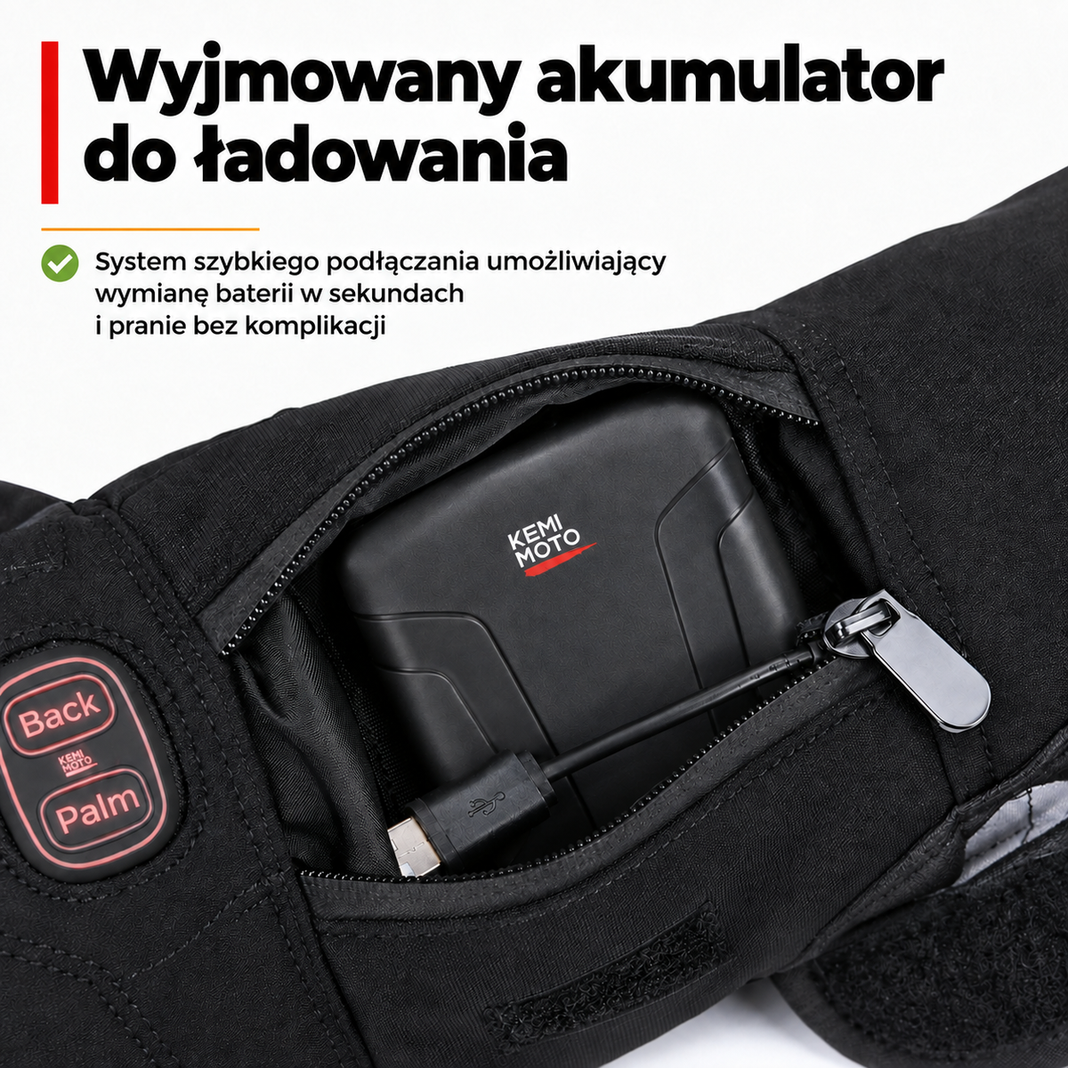 Rękawice motocyklowe podgrzewane – zimowe, wodoodporne, bateria 2500 mAh, 3 poziomy ciepła, obsługa ekranów dotykowych