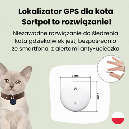 Dyskretny lokalizator GPS dla kota – śledzenie globalne z Apple i Android Find My, bez abonamentu
