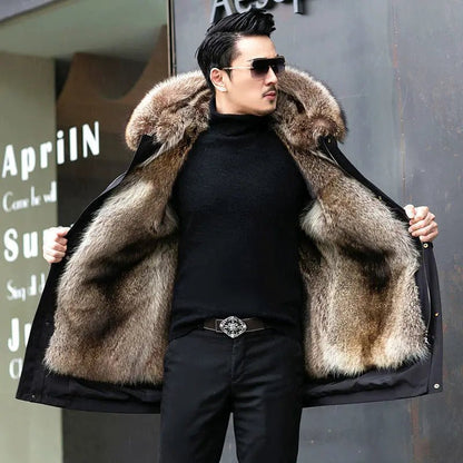 Zimowa parka Olivier w kolorze brązowym – elegancki design dla mężczyzn