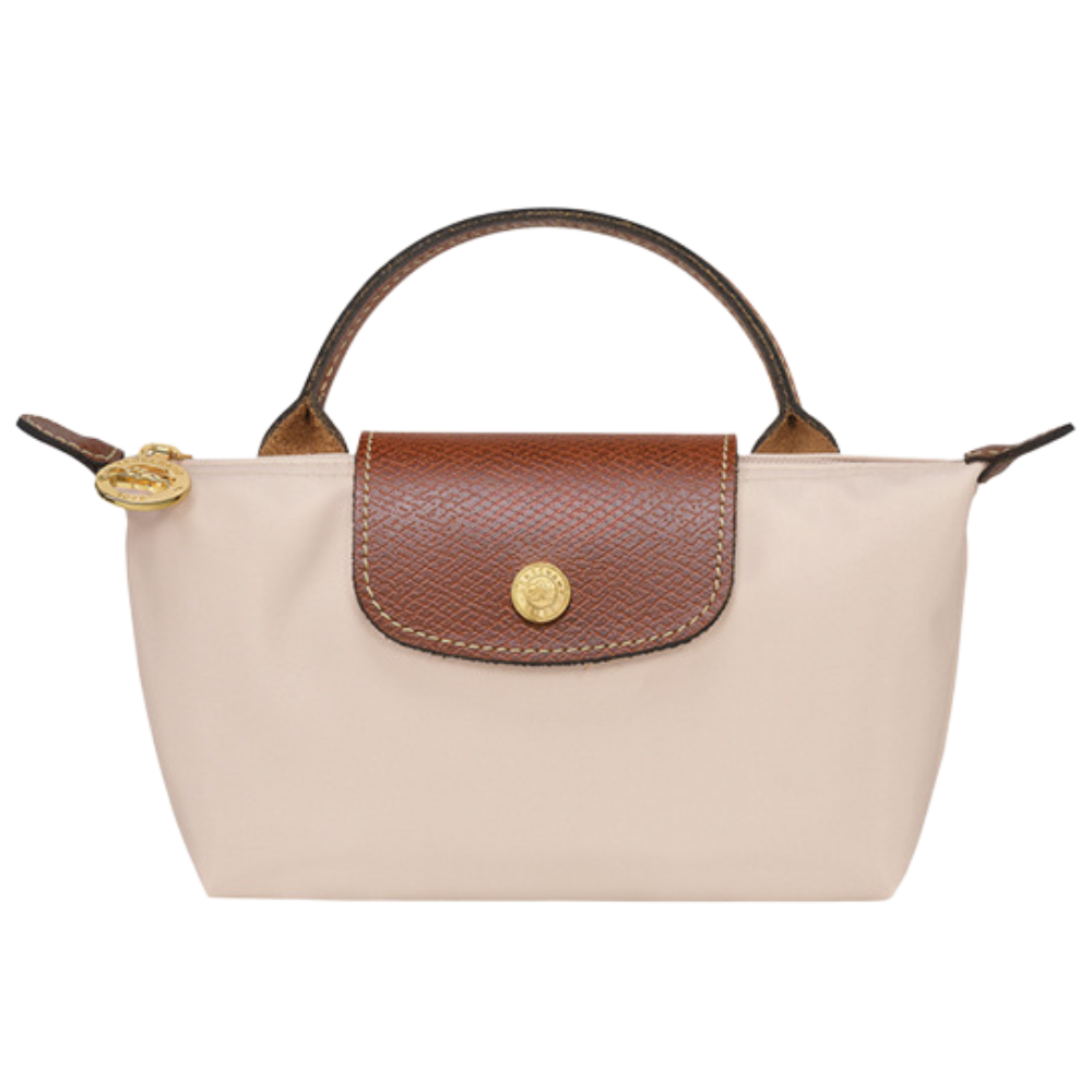 Longchamp Élan Mini Bag — detale zapięcia na zamek i zatrzask.
