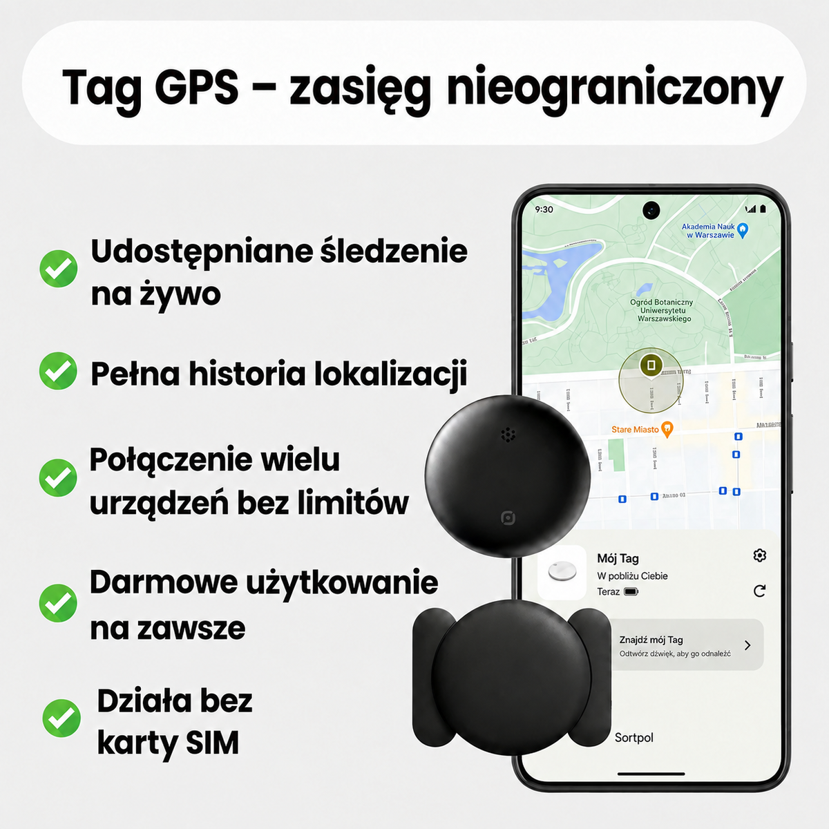 Dyskretny lokalizator GPS dla kota – śledzenie globalne z Apple i Android Find My, bez abonamentu
