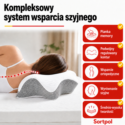 Poduszka ortopedyczna pod szyję z pianki memory foam – ergonomiczny profil łagodzący ból karku