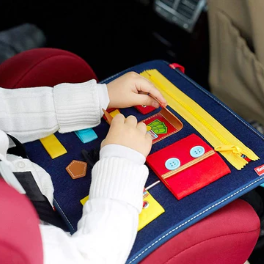 Tablica sensoryczna Montessori Toddla z zamkami błyskawicznymi i sznurowadłami