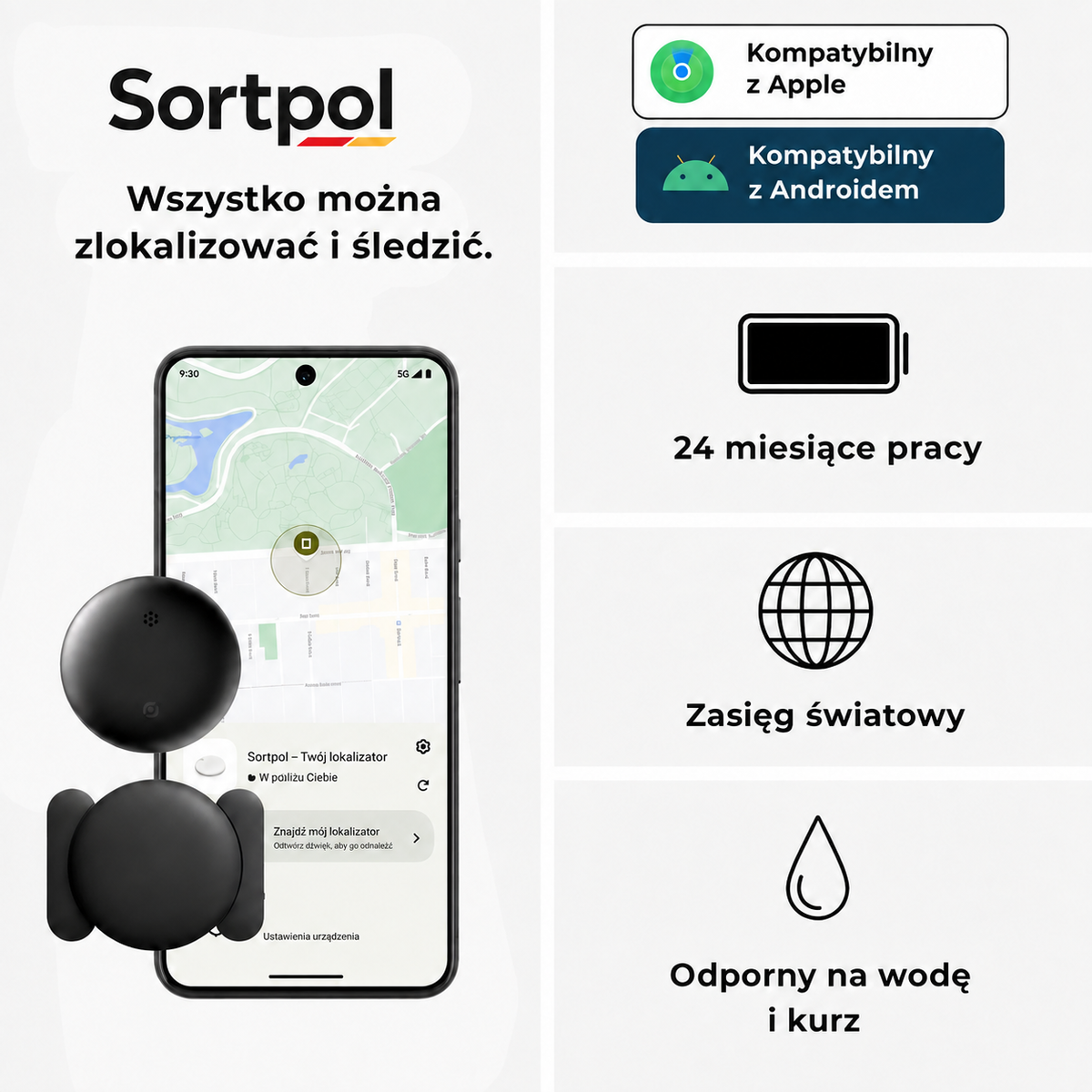Lokalizator GPS do roweru bez abonamentu – kompatybilny z Androidem i iOS Find My, zabezpieczenie antykradzieżowe