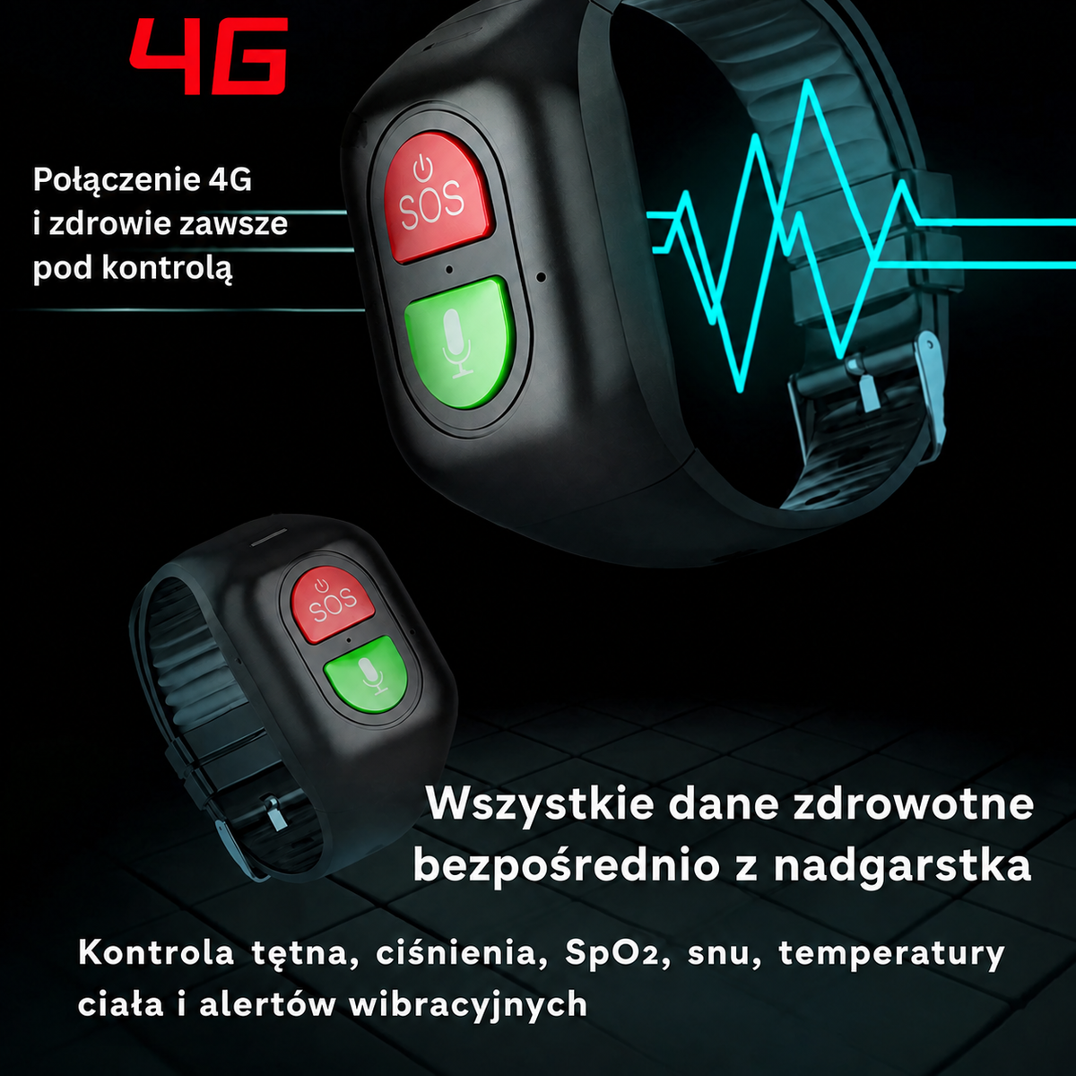 Inteligentny zegarek GPS dla seniora – SOS, 4G i monitoring zdrowia