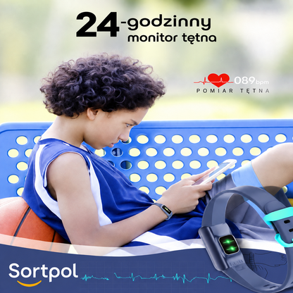 Dziecięcy zegarek fitness GPS z pomiarem tętna i lokalizatorem