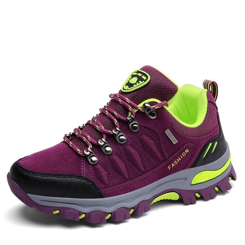 Buty trekkingowe damskie z systemem szybkiego sznurowania – zbliżenie na górną część