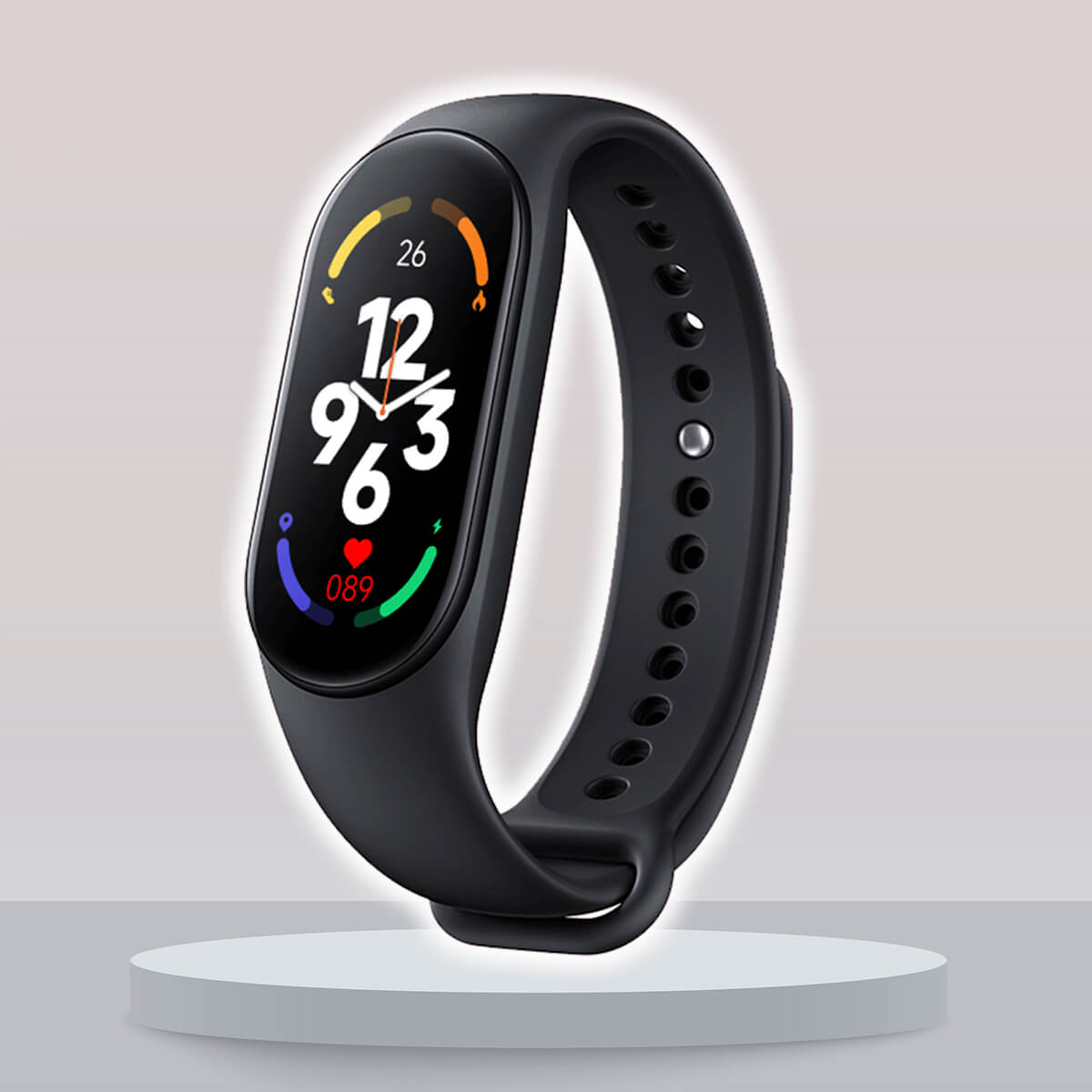 Dziecięcy zegarek fitness GPS w czerwonym kolorze pokazujący ekran główny