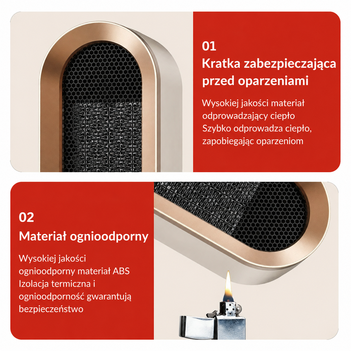 HogarCalido Pro ceramiczny grzejnik konwekcyjny z wbudowanym wentylatorem do szybkiego ogrzewania