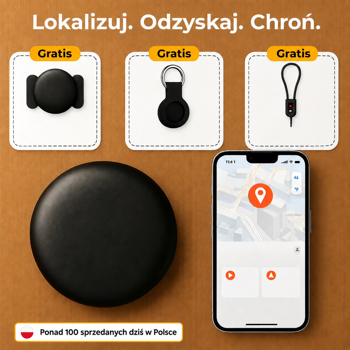 Dyskretny lokalizator GPS dla kota – śledzenie globalne z Apple i Android Find My, bez abonamentu