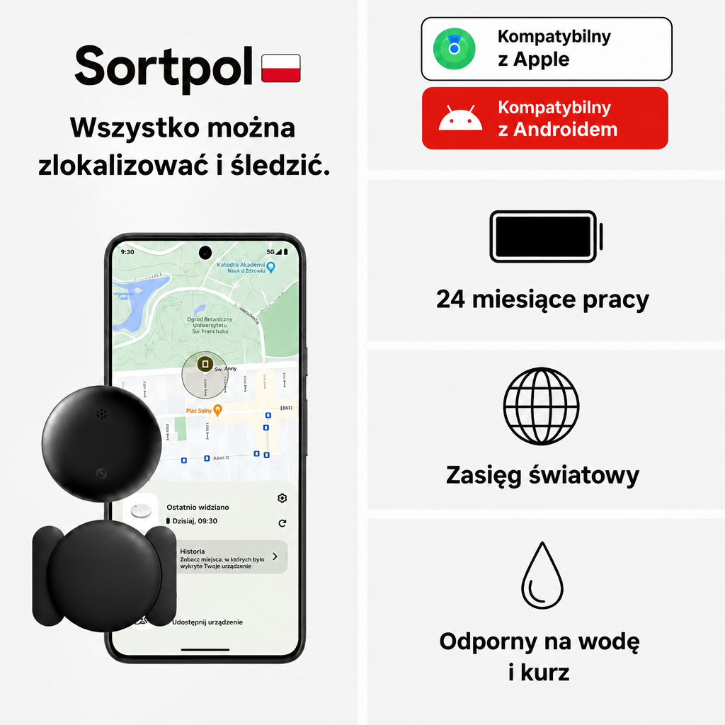 Lokalizator GPS dla seniora bez abonamentu – kompatybilny z iPhone'em i Androidem