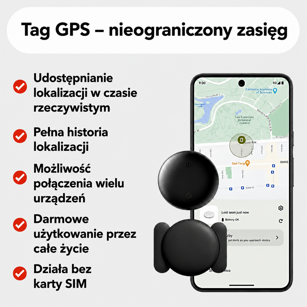 Lokalizator GPS do pojazdów bez abonamentu – kompatybilny z Androidem i iOS Find My, zabezpieczenie antykradzieżowe