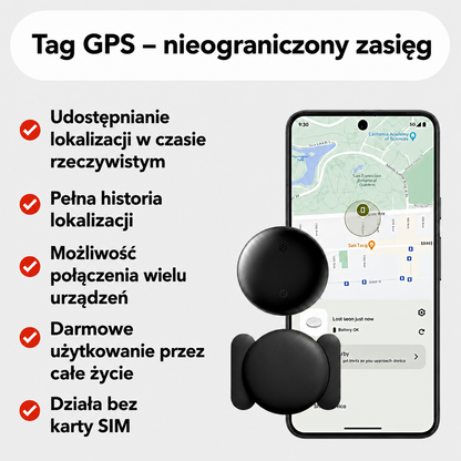 Lokalizator GPS do pojazdów bez abonamentu – kompatybilny z Androidem i iOS Find My, zabezpieczenie antykradzieżowe