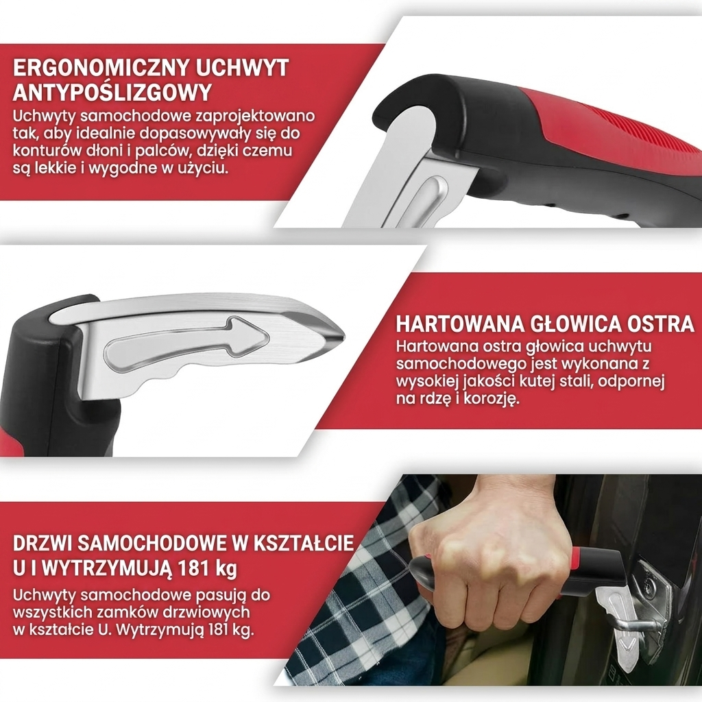Uchwyty pomocnicze do samochodu z narzędziami awaryjnymi, 2 sztuki