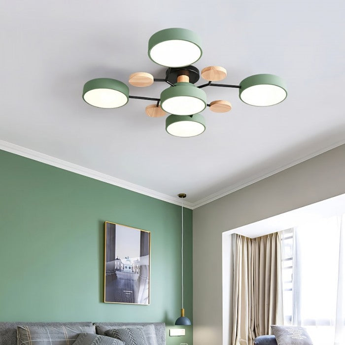 Artystyczna okrągła lampa sufitowa LED z organicznymi liniami i konstrukcja dysku sferycznego