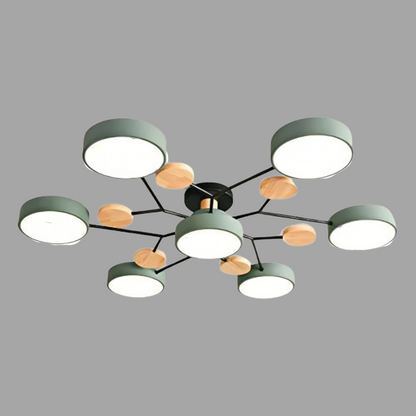 Artystyczna okrągła lampa sufitowa LED z organicznymi liniami i konstrukcja dysku sferycznego