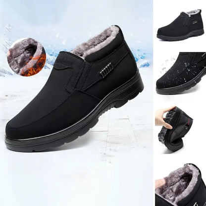 Buty zimowe męskie wsuwane z futerkiem - czarne lub brązowe